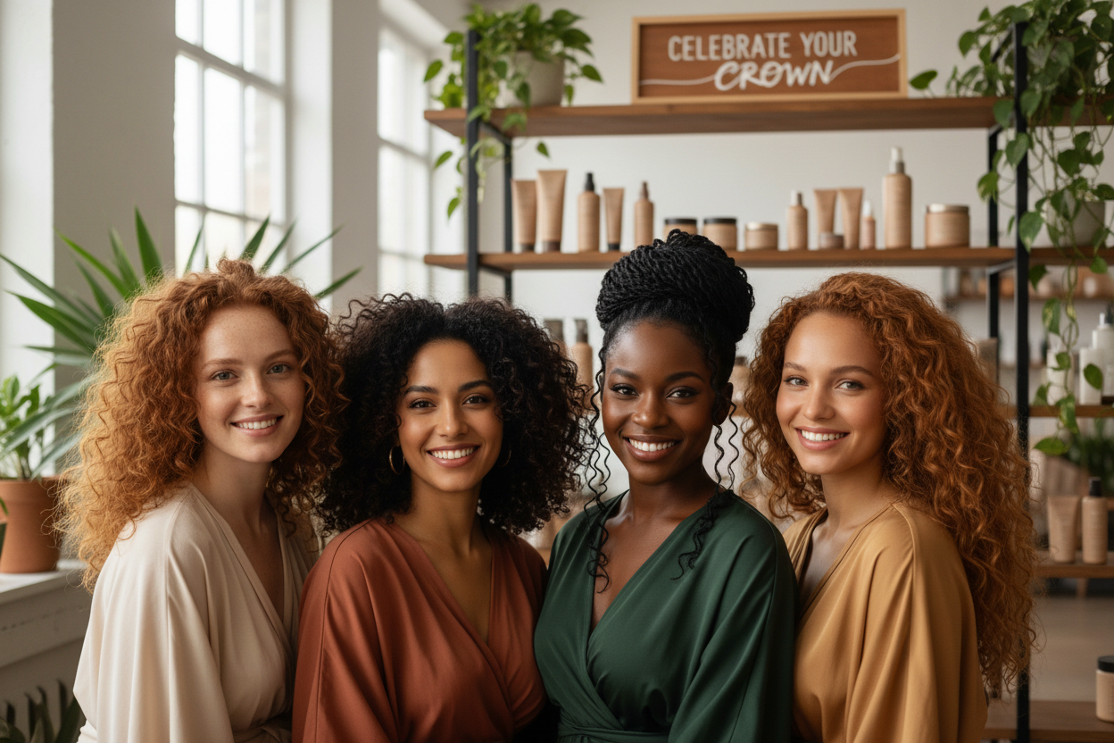 Diversité femmes cheveux bouclés