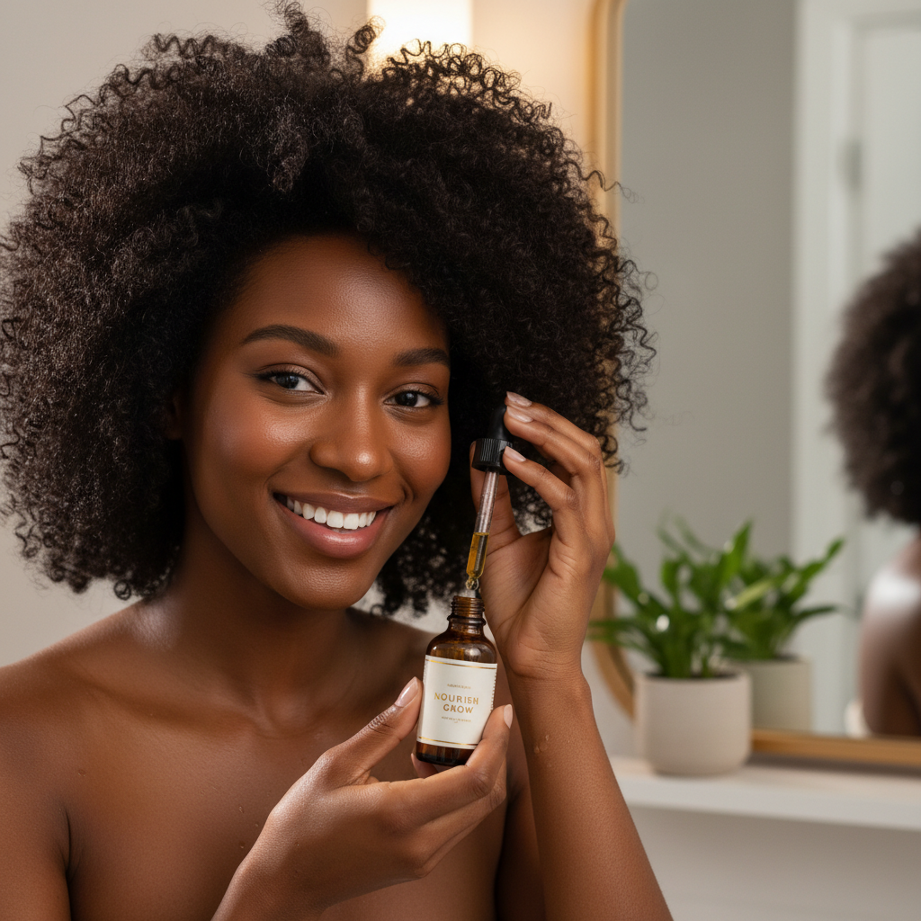 Femme noire cheveux naturels